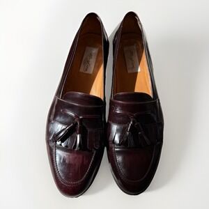 Mezlan Santander Burgundy Leather Tassel Loafers 11.5B Spain